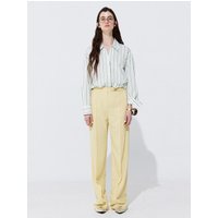 Belted Straight Trousers _ Yellow Belted Straight Trousers _ Yellow