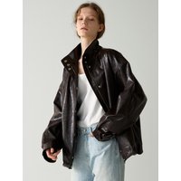 Oversized Leather Jumper Brown