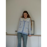 Light Blue Pocket V-neck Cardigan Light Blue Pocket V-neck Cardigan