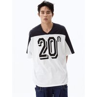 Number Printed V Neck Oversized shirt Color Number Printed V Neck Oversized shirt Color