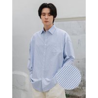 [DE LUXE] Stripe Pattern Oversized Oxford Shirt