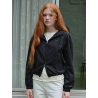 Hooded Track Top Zip-Up Jacket BLACK