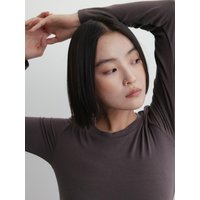 Sheer Jersey Round Neck shirt Ash