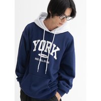 [Fleece-lined] York Logo Hoodie NavyMelange Gray