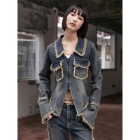 a vintage denim zip-up jacket a vintage denim zip-up jacket