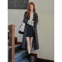 PM_Striped cuffs belted trench coat