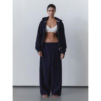 CURVED OVERSIZED SWEATPANTS NAVY