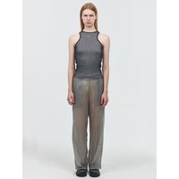 Charcoal Ribbed Cross Tank Top