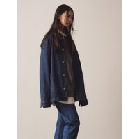 Oversized Utility Pocket Denim Jacket [Indigo]