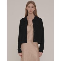 FINE MERINO WOOL KNIT CARDIGAN black