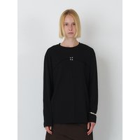 SIGNATURE RAW CUT EYELET LONG SLEEVE TOP BLACK SIGNATURE RAW CUT EYELET LONG SLEEVE TOP BLACK