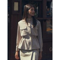 High-neck Safari Casual Jumper Beige High-neck Safari Casual Jumper Beige