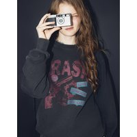 Pigment Washed Relaxed Fit Sweatshirt [Smoke Black]