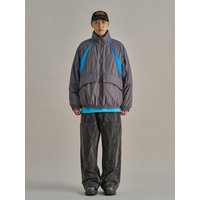 Diagonal Paneled Quilted Lightweight Jumper [Gray]