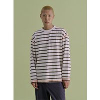 Stripe Long Sleeve Oversized shirt [Khaki]