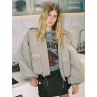 Oversized Quilted Puffer Jacket [Khaki]