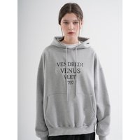 Unisex Triple-Loop Oversized Logo Hoodie [Gray]