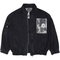 Zip Up Denim Jacket [Black]