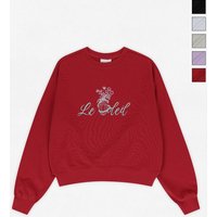 Fleece-lined Vintage Vase Graphic Sweat Shirts [RED]