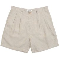 Linen Check Double-Pleat Shorts [Yellow]