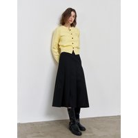 Essential Crew Neck Standard Fit Cardigan [Yellow] WBDL