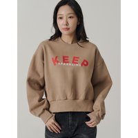Semi-Loose Fleece Drop Shoulder Sweatshirt [Brown]