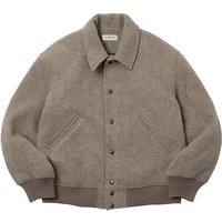 Padded Wool Varsity Jacket [Taupe]