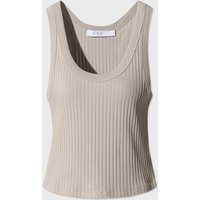 Ribbed Cotton Slim Cropped Tank Top [Beige] IOTFSBEX
