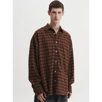 Oversized Flannel Check Shirt [BROWN]