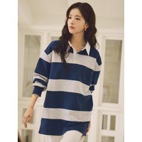 Royal Embroidered Rugby shirt [Blue gray] SITP