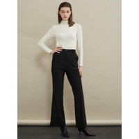 Bootcut Fleece-Lined Retro Slacks [Black]