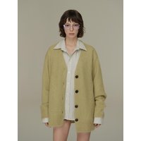 Oversized Kid-Soft Mohair Cardigan [GREEN]