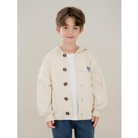 Cozy Button-Up Hooded Cotton Parka [Beige]