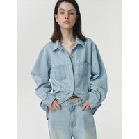 Light Cotton Semi-Loose Vintage Denim Shirt