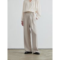 Pin-tuck Elastic Waist Wide Leg Trousers