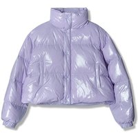 Siberia Down Shiny Cropped Water-resistant Puffer Jacket – COL