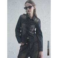 Western Brush Point High-Density Denim Shirt [BlueBlack]