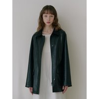 Corduroy Combo Eco-Leather Overfit Blazer [Black]
