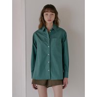 Poplin Oversized Cotton Shirt [Green]