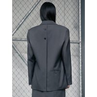 Back Point Semi Overfit Wool Blend Blazer [Grey Stripe] KEM