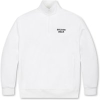 V Finger Graphic Half Zip-up Sweatshirt [Beige] GTAWWHX