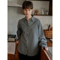 Wrinkle Check Shirt A [Midnight black]