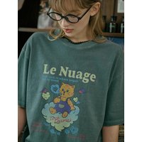 Bubble Heart Pigment Short-Sleeve shirt [Green]