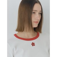 Flower Embroidery Shirt [RED]