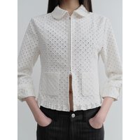 PUNCHED FRILL BLAZER [WHITE]