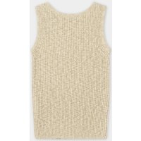Mia Boat Neck Button Sleeveless Vest [Beige]