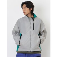 TWO WAY ZIP BLOCKING CASUAL JACKET [GREY]