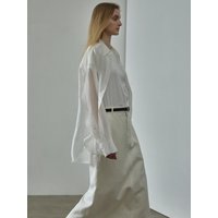 Boy-fit Sheer Shirt [White]