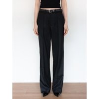 Semi Bootcut Trousers [Black]