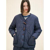 Quilted Like Denim Jumper Casual Jacket [Navy] SNV